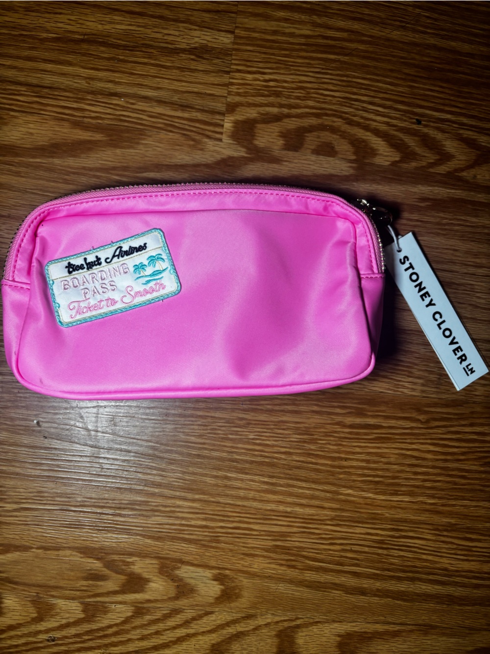 Stoney Clover Lane Hot Pink Cosmetic Pouch with Patch